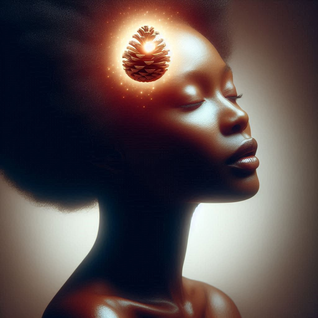 pineal gland in a ladies head